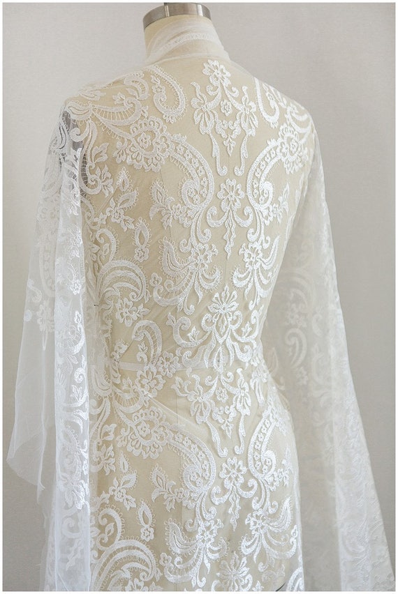 Wedding Lace soft embroidered bridal lace Fabric off-white