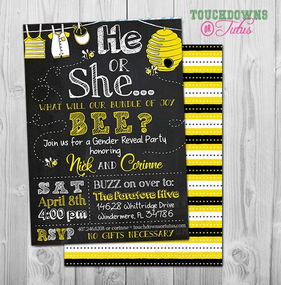 bee gender reveal invitation printable what will it be theme free printable invites