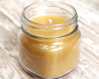 Beeswax Candle, 100% pure beeswax, aromatherapy candle, mason jar, natural, clean burning, eco-friendly, non-tonxic, 7oz candle