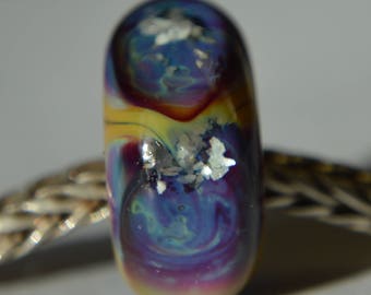 Unique Armadillo Handmade Lampwork Glass European Charm Bead - SRA - Fits all charm bracelets - Silver Core Options