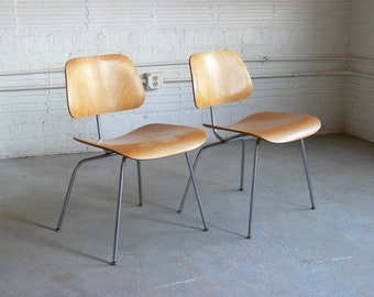 Early Eames for Herman Miller Plywood Side Chairs-DCM (Set of 2)