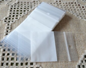 100pcs 3x2in Tite-lip Plastic Zip Lock Ziplock Bags Jewelry Craft Bag Clear Top White Block