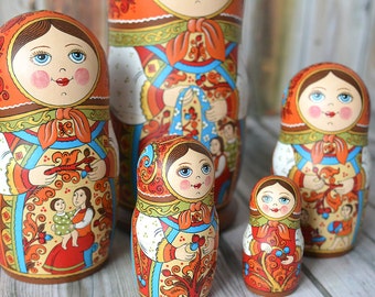 Russian matryoshka, babushka russian nesting doll (5 pcs.)