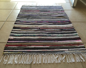 Upcycled rag rug | Etsy