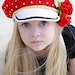 CROCHET PATTERN Polka Dots Reversible Cap & Poppy Pin Set Crochet Pattern for Sizes Baby to Adult in PDF