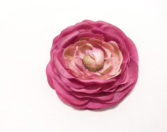 Jumbo Artificial PINK Ranunculus - 4 Inches - Artificial Flower, Silk Flower, Wedding Flowers, Hair Accessories, Flower Crown, Millinery