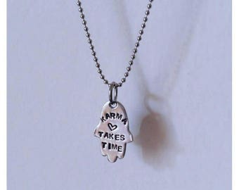 Bracelet < < HAMSA-Karma > > with Steel Ball chain