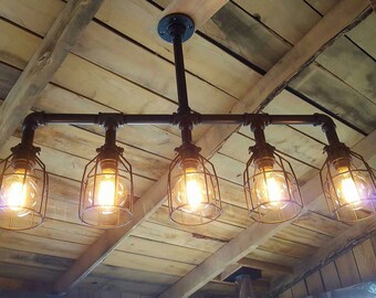 Rustic Industrial Lighting Chandelier- UL LISTED!! Edison Bulb Iron Pipe Ceiling Light- Modern Industrial- Farm House Chandelier