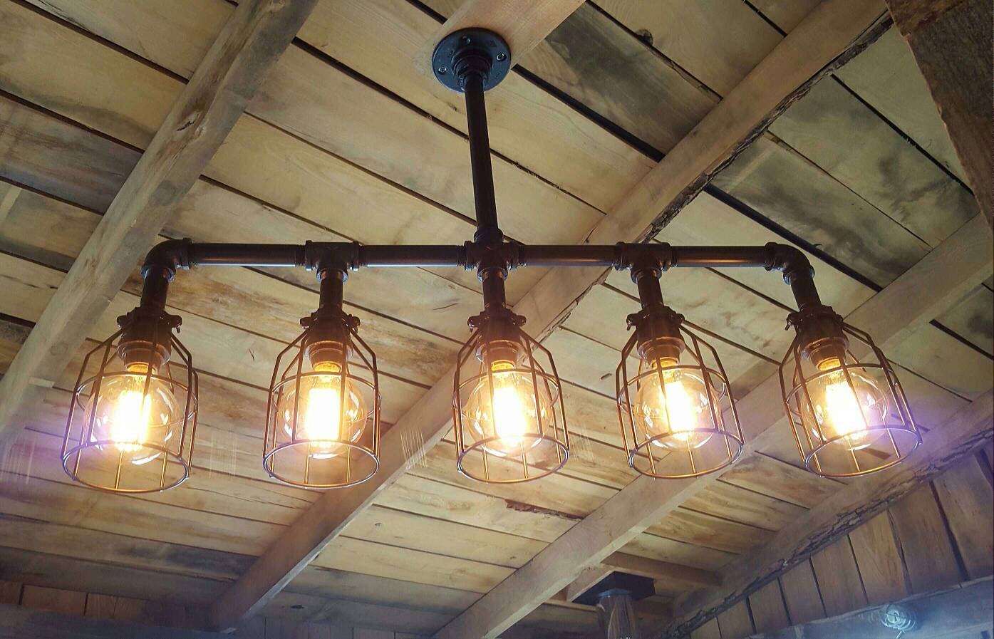 Rustic Industrial Lighting Chandelier Edison Bulb Iron Pipe