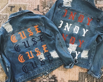 ANY SCHOOL** Hand Painted Denim Jacket