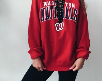 ANY SCHOOL** College Lace Up Crewneck Sweatshirt