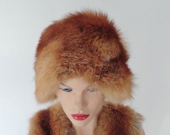 Fox Fur Vintage Hat // Size 56