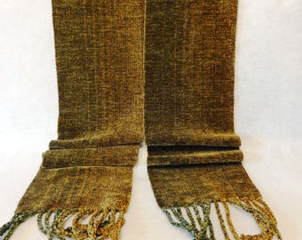Handwoven Chenille Scarf, Brown Scarf, Chenille Scarf, Woven Scarf, Handwoven Scarf, Handwoven Chenille Scarf, Woven Scarf (#17-15B)