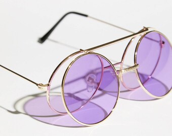 Round Flip-Up Sunglasses