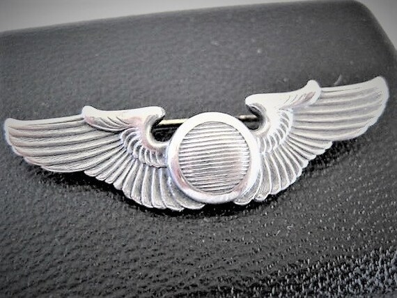 Sterling Military Pin, WW II Wings, Vintage Symbols, Pilots Wings , Vintage 40’s Brooch