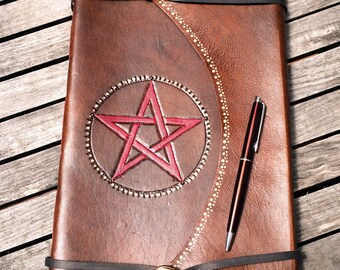 Large Leather Journal /Spell Book/Book of Shadows/ Made in Australia.