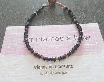 Men Freundschaftsbändchen in black with Brown and gray accents