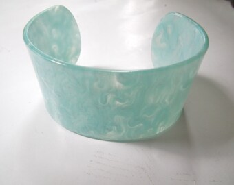 Marbled Lucite Bracelet Vintage 50s Cuff Bangle