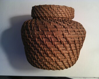 Unique 1940s Coil Reed Basket