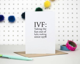 IVF card | Funny IVF card | Infertility support card | Baby making card | Encouragement card | Trying to conceive card |