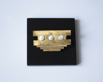 Mausi Brooch, Unique Brooch, Brass and Silver, Modern Brooch, One of a kind