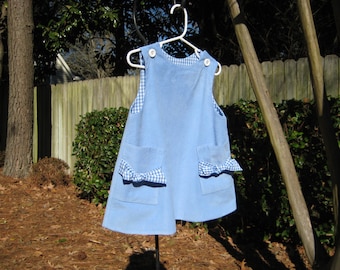 Infant dress, toddler dress. girls dress, girls jumper. Corduroy a-lined dress. Size 2 dress. Ready to ship.