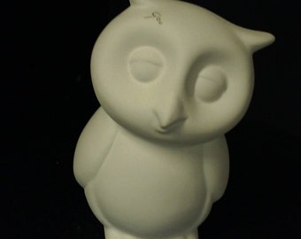 SALE was 9.00 NOW 4.50 Owl Bank--DIY Unfinished Ceramic