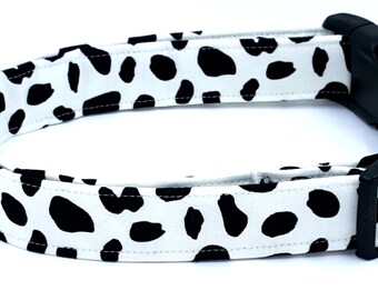 Holy Cow Black Cow Print On White Country Dog Collar