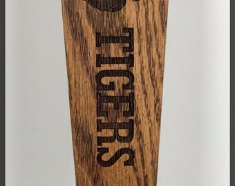 Clemson Tigers Solid Oak Engraved Tap Handle