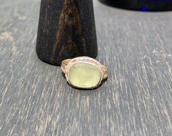 Light Seafoam Oval Sea Glass Ring