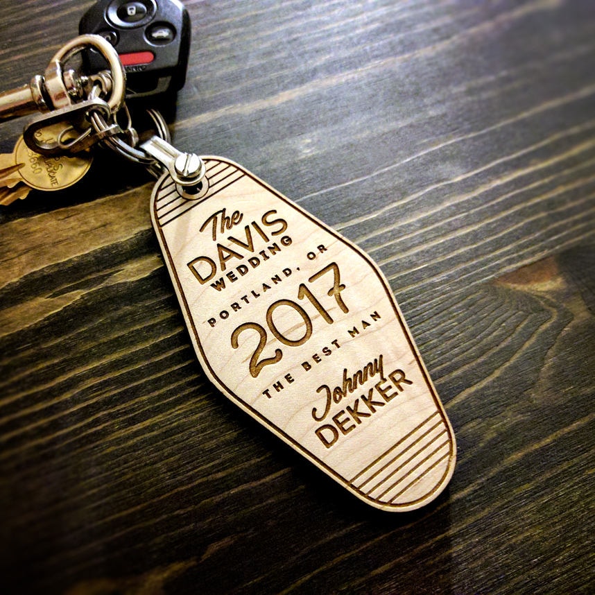 Vintage Hotel Key Keychain Personalized Keychain Customized