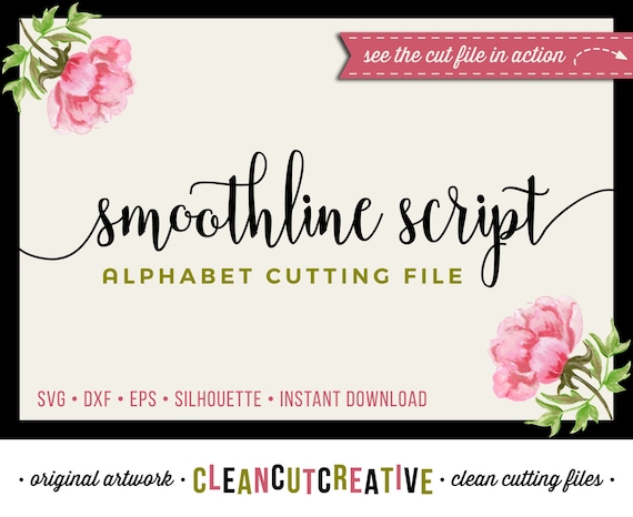 Full Alphabet SVG Fonts Cutfile Modern Handwritten Script