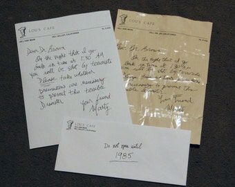 BTTF Back to the Future Prop, Marty's Letter to Doc