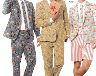 Hey Dorks and Nerds! Simplicity CRAZY MEN'S SUIT Costume Pattern 8528 Men's Sizes 44 46 48 50 52