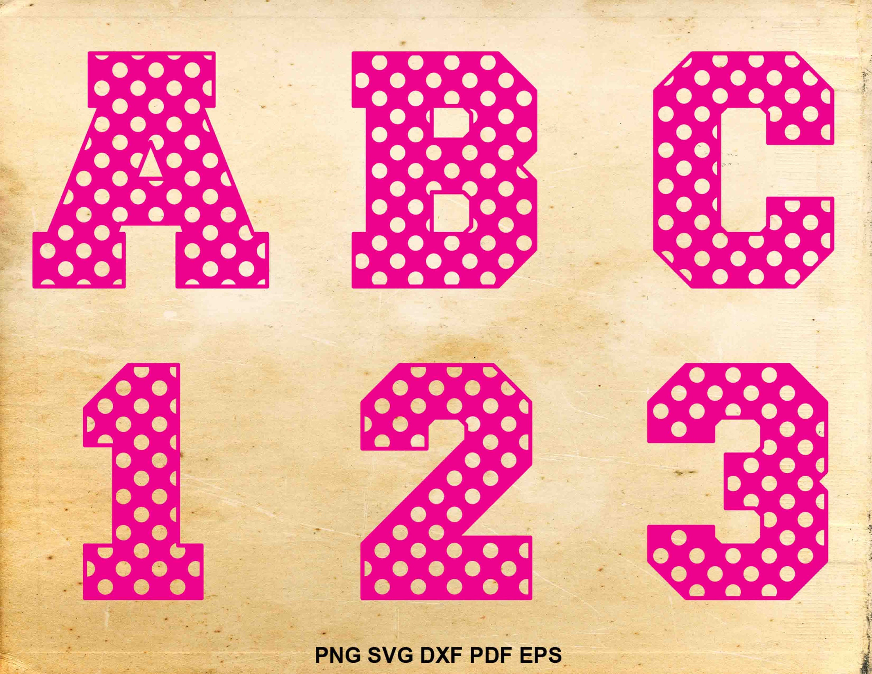 Polka dot font svg Polka dot numbers Polkadot font Polka