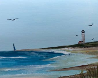 Hand Painted Custom Mailbox, Decorative Mailboxes, Beach Mailboxes, Lighthouse Painted Mailboxes, Sailboats And Lighthouses, Mailbox Art