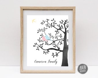 Family Tree Print | Miscarriage Gift | Memorial Gift | Angel Baby | Infant Loss | Child Loss | Memorial Gift | DIGITAL FILE