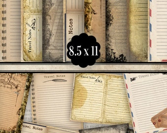 Journal Pages printable junk journal pages paper crafting scrapbook embellishment 8.5 x 11 inch instant download collage sheets - VDPAVI1012