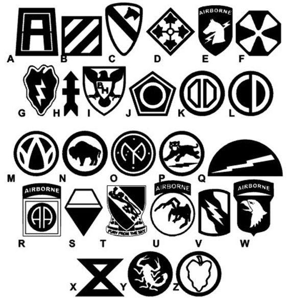 US Army Symbols Vinyl Decals for Car Window Laptop Case