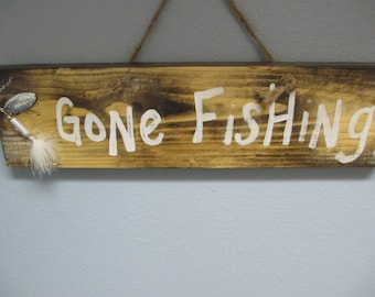 Gone fishing sign | Etsy