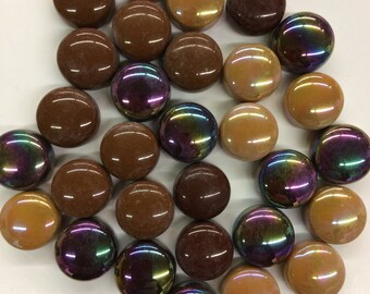 Brown Mix 1/2" Optic Drops-100g//Brown Marble Gems//discount glass gems