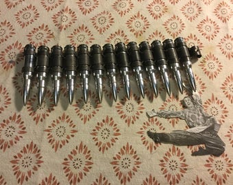 Cool vintage bullet bracelet for small wrist silver bullets steampunk punk rocker