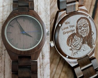 mens wooden watch, engraved mens watch, personalized mens watch, engraved wood watch, personalized wooden watch, fathers day, valentines day