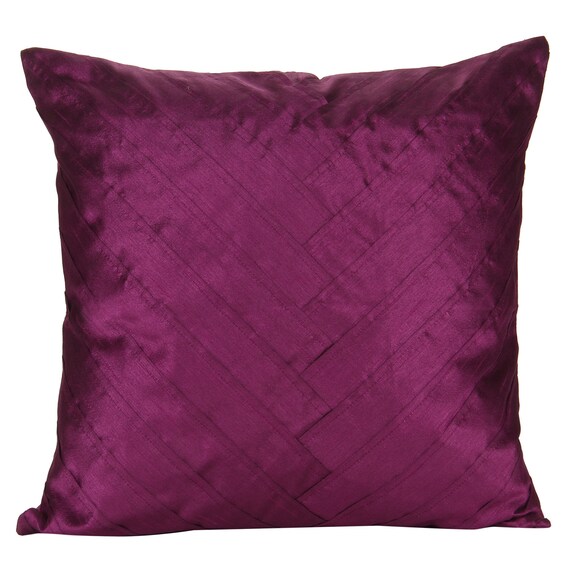 Solid Light Purple Pillow Cover Pleated Throw Pillow Solid