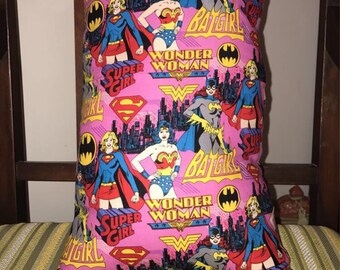Superhero Pillow: Batgirl, Supergirl, Wonderwoman