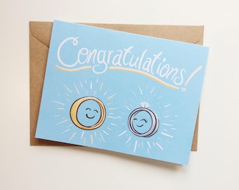 Congratulations Rings | Wedding card | Engagement card