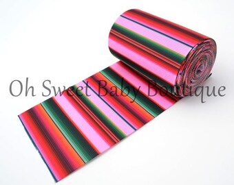 Pink Serape Zarape Mexican Blanket 3" Ribbon 5 Yard Fiesta