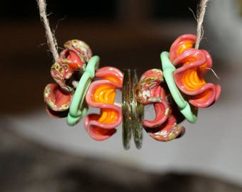 Lampwork beads, glass beads, artist beads, handmade glass beads, Lampworkperlen, handmade set