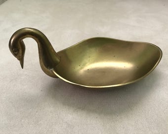 Brass Swan Coin / Candy Dish