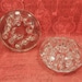 RESERVED for Frank - Vintage Glass Flower Frog / Candle Holders (2) - Heavy Molded Glass - 10 Holes - Taper Candle Holder - 3.25" x 1.25"